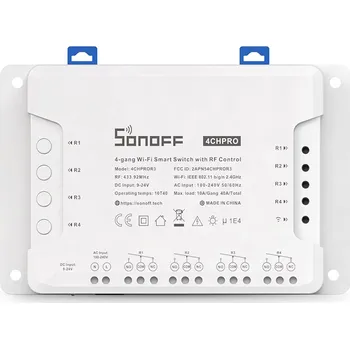 Centrální jednotka pro chytrou domácnost Sonoff 4CH PRO R3 - Tasmota (4 Kanálový WiFI a RF Spínač)