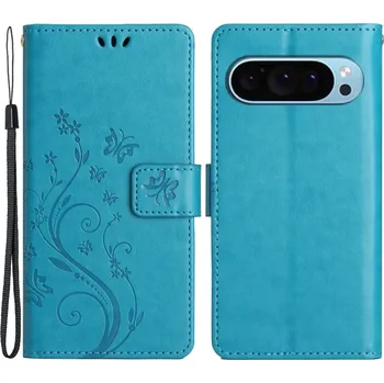 Pouzdro na mobilní telefon Flower knížkové pouzdro na Google Pixel 9/9 Pro - modré