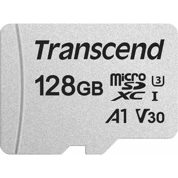 Paměťová karta TRANSCEND MicroSDXC karta 128GB 300S, UHS-I U3 V30 + adaptér