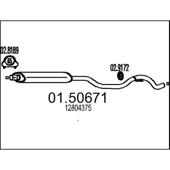 Auto-moto Střední tlumič výfuku MTS 01.50671