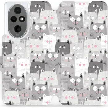 Pouzdro na mobilní telefon Flipové pouzdro Mobiwear - Honor 200 - M099P Kočičky (Knížkové flip pouzdro, obal, kryt na mobil Honor 200 - M099P Kočičky, materiál Umělá kůže + TPU - ochrana 360°, stojánek, silikonová vanička, magnetické zavírání)