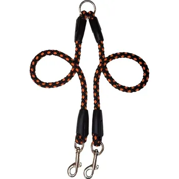 Vodítko pro psa Palkar vodítko rozdvojka pro psy 40 cm x 8 mm černo-oranžová
