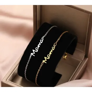 Náramek Prosperk Ocelový náramek Mama Barva: Stříbrná