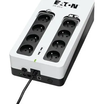 Záložní zdroj Eaton 3S 850 FR, UPS 850VA / 510W, 8 zásuvek (4 zálohované), USB, 2x USB charge, české zásuvky