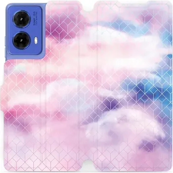 Pouzdro na mobilní telefon Flipové pouzdro Mobiwear - Motorola Moto G85 5G - MR02S Vodovkové obrazce (Knížkové flip pouzdro, obal, kryt na mobil Motorola Moto G85 5G - MR02S Vodovkové obrazce, materiál Umělá kůže + TPU - ochrana 360°, stojánek, silikonová vanička, magnetické zavírá