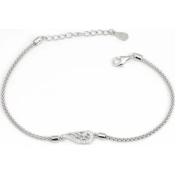 Náramek Silver style Dámský stříbrný náramek andělské křídlo 17-20 cm 76664F