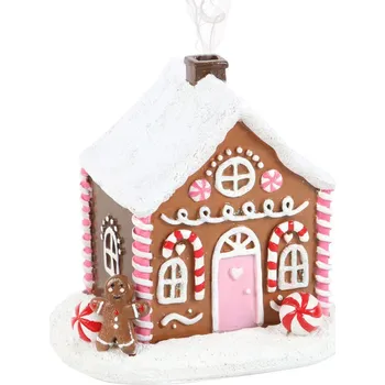Svícen Something Different Stojan na vonné kužely Gingerbread House Pink - Růžová perníková chaloupka Růžová