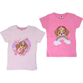 Dívčí tričko Dětské tričko 2 ks TLAPKOVÁ PATROLA růžové/světle růžové - různé velikosti Velikost: 98 - 104