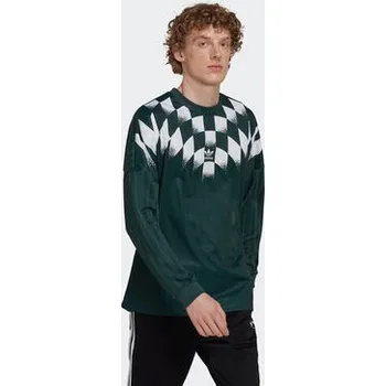 Pánské tričko adidas S dlouhým rukávem Rekive Graphic HK7330 Zelená Loose Fit L