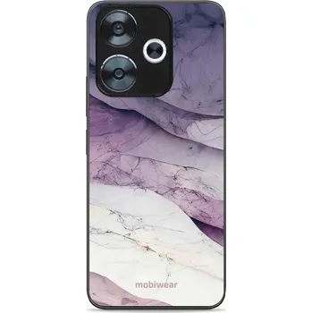 Pouzdro na mobilní telefon Lesklý kryt Mobiwear Glossy - Xiaomi Redmi 13 - G028G - Bílý a fialový mramor (Prémiové lesklé pouzdro, obal, kryt Mobiwear Glossy na mobil Xiaomi Redmi 13 - G028G - Bílý a fialový mramor, materiál Plast + TPU silikon - krytí po všech stranách,)