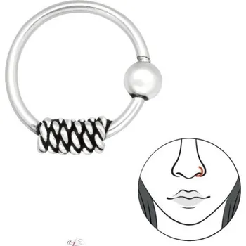 Piercing Prosperk Náušnice piercing do nosu septum - stříbro S3915