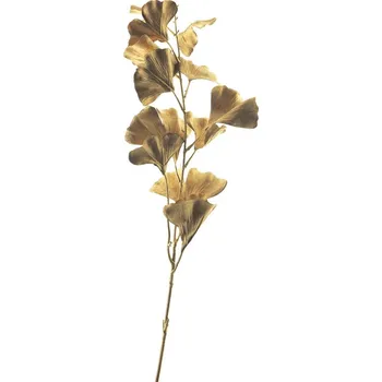 umělá květina umělá větev, Jinan dvoulaločný - Gingko 'Oslo' (spray) zlatý V60 cm