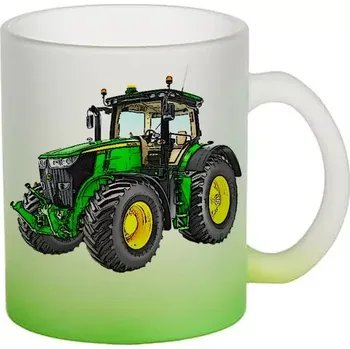 John Deere 7250R skleněný hrnek traktor (hrneček s traktorem matné sklo )