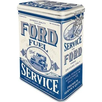 Dóza na potraviny Postershop Plechová dóza s klipem - Ford Fuel Service 1,3l