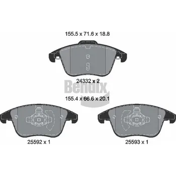 Brzdová destička Sada brzdových destiček, kotoučová brzda BENDIX Braking BPD1633