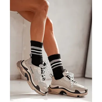 Dámské ponožky Milena dámské sportovní ponožky s barevnými pruhy, Béžová 37-41 i384_31488428