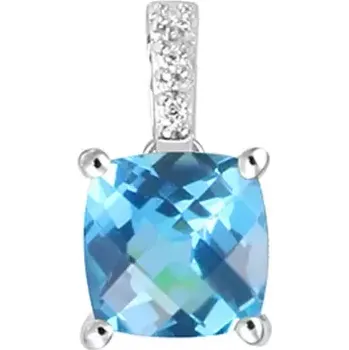 Přívěsek Dámský přívěsek bílé zlato 585/1000 přírodní diamant 1.10 ct briliantový s topaz GKW48528TPZ