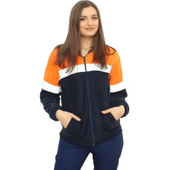 Zdravotnický oděv Modro-oranžová fleecová mikina na zip - unisex | drinuniforma.cz