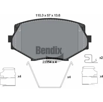 Brzdová destička Sada brzdových destiček, kotoučová brzda BENDIX Braking BPD1963