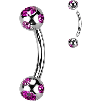 Šperk Šperky4U Piercing do obočí - kulička s kamínky - OB01093-F