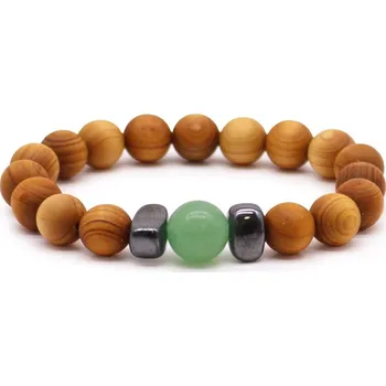 Náramek Náramek z cedrového dřeva s minerálem druh minerálu: Karneol