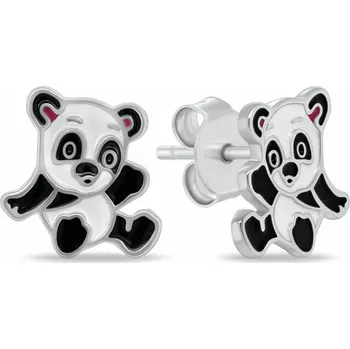 Náušnice Brilio Silver Roztomilé stříbrné náušnice Panda EA1113W + 2 měsíce na vrácení zboží