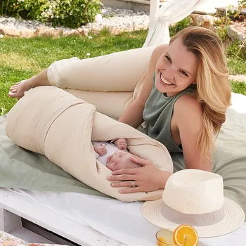 Zavinovačka Lily is sailing Péřová zavinovačka - Pískový mušelín Velikost: 80 x 80 cm, Varianta: povlak zavazování páskem