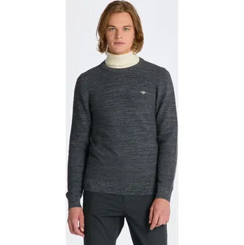 Pánský svetr SVETR GANT 2TONE LINKS-LINKS C-NECK DK CHARCOAL MELANGE