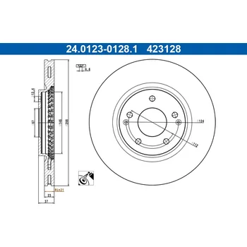 Brzdový kotouč Brzdový kotouč ATE 24.0123-0128.1