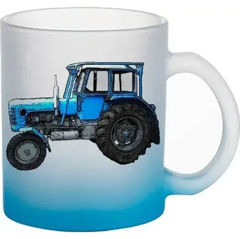 Zetor 4011 skleněný hrnek traktor (hrneček s traktorem matné sklo )