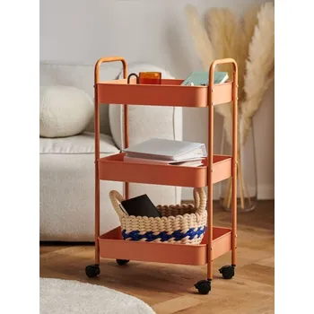 Obývací pokoj Sinsay - Tříúrovňový regál na kolečkách - červená - 069AH-29X - 069AH-29X-ONE