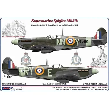 Plastikový model 1/48 Decals Czechosl.pilots&dogs No.310&No.313 Sq