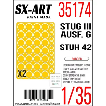 Plastikový model SX-ART 1/35 Paint mask StuH 42 & StuG III Ausf.G (BORDER)