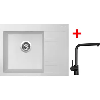 Granitový dřez Akční Sinks RIM 650 L Milk + ELKA černá