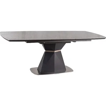 Jídelní stůl Rozkládací jídelní stůl EFE - 160x90, šedý mramor, matný antracit