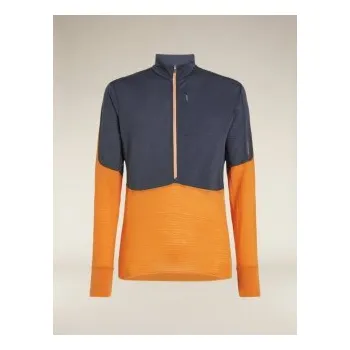 Icebreaker Mens 200 Realfleece Descender LS Half, Graphite/Ray/Feldsar