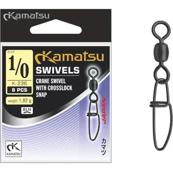 Kamatsu Obratlík s karabinkou Crane SW Crosslock Snap #1/0 BLN