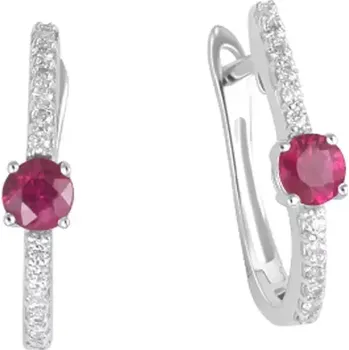 Náušnice Dámské náušnice přírodní diamant 0.116 ct smaragd a brilianty GKW46617-B-RUB