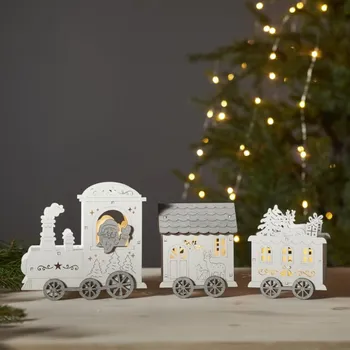 Vánoční svícen Dekorace Svícen Yuletide Vláček bílý, Star Trading