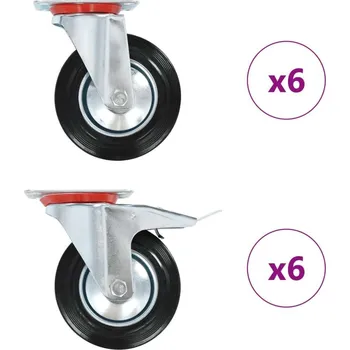 zvedák vidaXL 12 ks otočná kolečka 160 mm [278027]