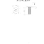 Šroub šestihr. hlava M8x20 /DIN 933/ atyp SW=15mm,výška hlavy 2,6mm mat.11109.0 zinek bílý
