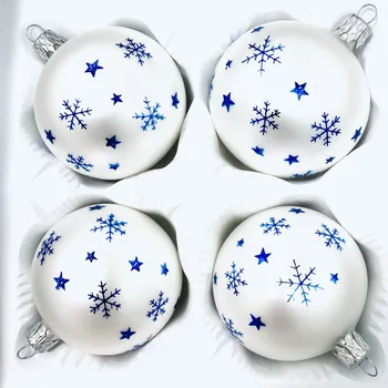 Vánoční ozdoba Irisa Skleněná ozdoba DIANA Velikost: 7 cm, Balení: 4ks, Barva: bílá