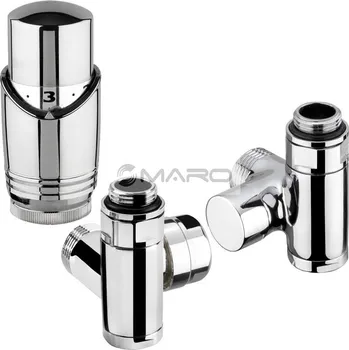 Ventil Smart30 Set radiátorový pro topnou tyč úhlový 1/2" x 3/4" EK, levý, chrom + termostatická hlavice 2TT CC, 6214832703HTCC