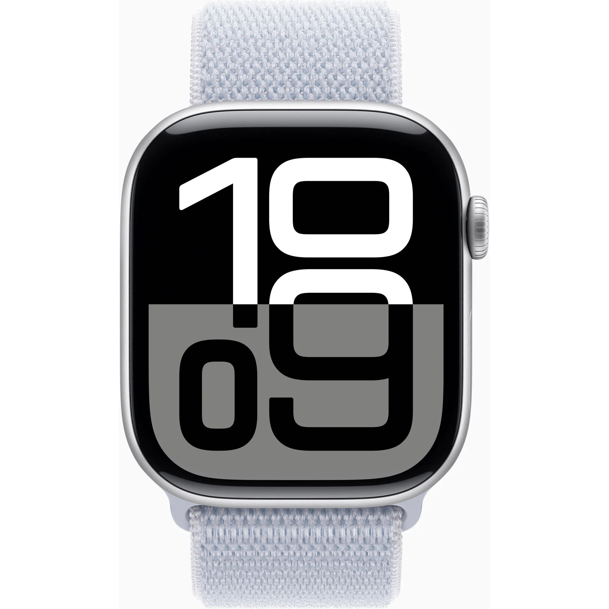 Fotografie 1 - Chytré hodinky Apple Watch Series 10 46 mm stříbrný hliník s oblačně modrým provlékacím sportovním řemínkem