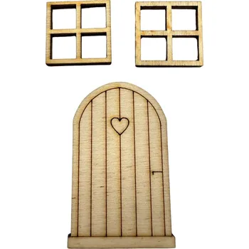 Stavební deska Výřez z překližky, SADA okna - dveře č.:3.., 3ks/bal.