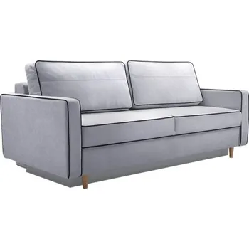 Pohovka FELICITA - pohovka (FASTA)nová látka SVĚTLE ŠEDÁ PAROS 05 / paspulka černá, nohy buk (IZ) (K250) NOVÁ LÁTKA