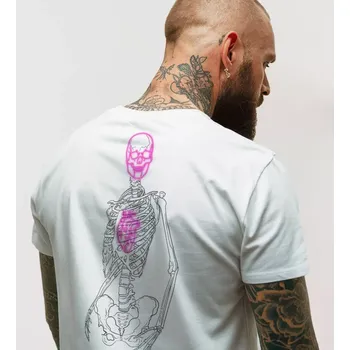 Pánské tričko Neon Skeleton cotton T-shirt - White - XL