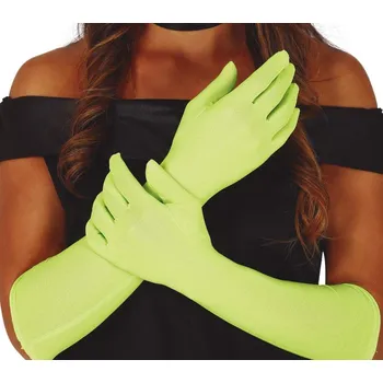 Karnevalový doplněk Rukavice - limetkově zelené