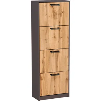 Botník Vysoký výklopný botník IBOJA - grafitový / dub wotan