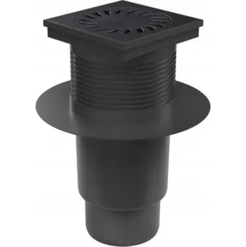 Vpusť kanalizační spodní D 110 mm, límec, suchá klapka, litinová mřížka, če